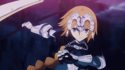 Girl In Knight Armor Holding Sword GIF