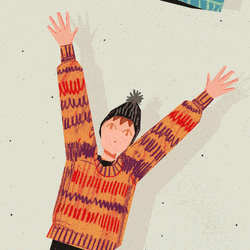 Girl In Layered Clothes Stay Warm GIF