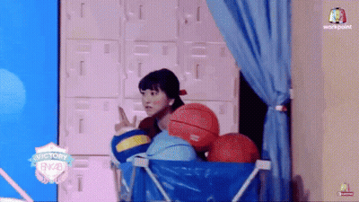 Girl In Locker Room With Victory Sign GIF