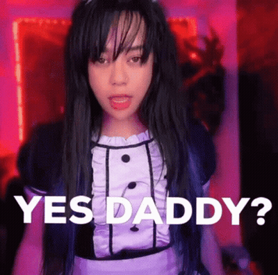 Girl In Maid Costume Asking Daddy GIF