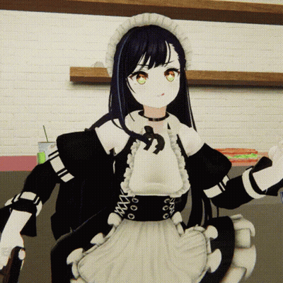 Girl In Maid Outfit Holding Gun GIF