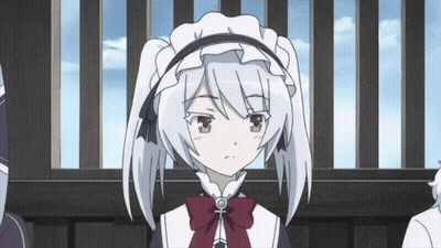 Girl In Maid Outfit With Red Bow GIF
