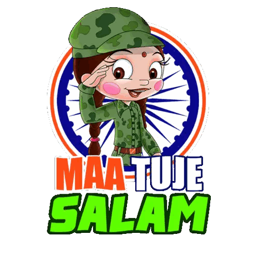 Girl In Military Uniform Saluting Sticker