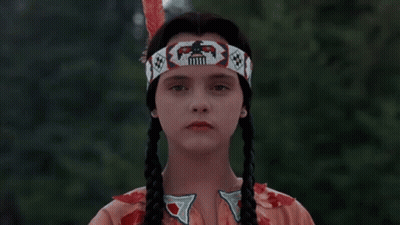 Girl in Native American Costume Scalping