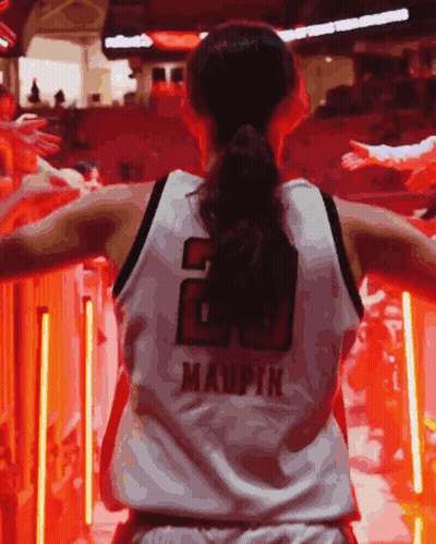Girl In Number 20 Maupin Jersey On Basketball Court GIF