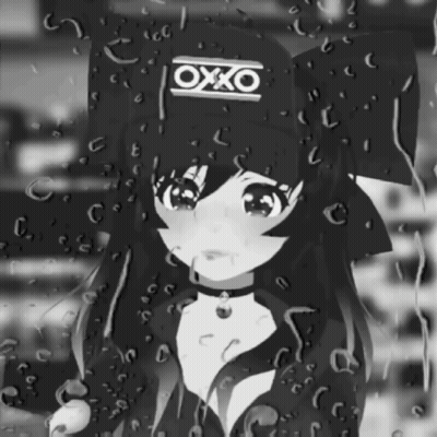 Girl In Oxxo Hat Standing In Rain GIF