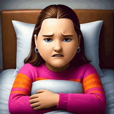 Girl In Pink And Orange Sweater Lying In Bed GIF