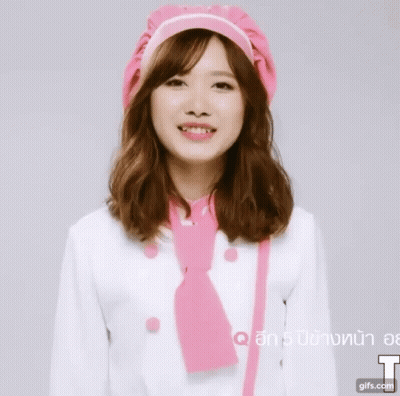 Girl In Pink Chef Hat Smiling GIF