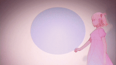 Girl In Pink Dress Before Circle GIF