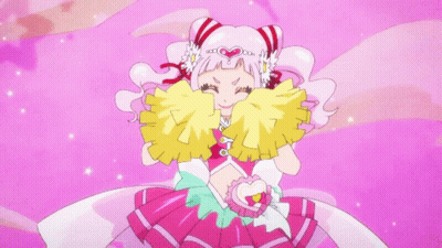 Girl In Pink Dress Cheering GIF
