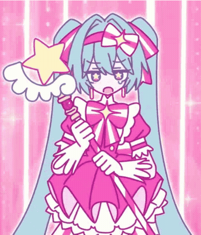 Girl In Pink Dress Holding Star Wand GIF