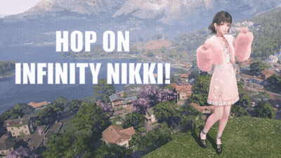 Girl In Pink Dress Hop On Infinity Nikki GIF