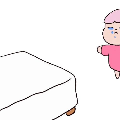 Girl In Pink Dress Jumping Off Bed Sticker
