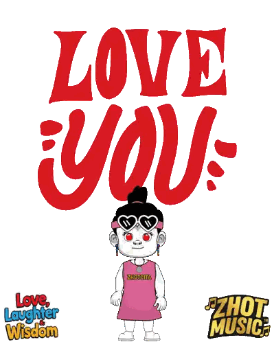 Girl In Pink Dress Love You Poster Sticker