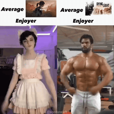 Girl In Pink Dress Next To Muscular Man In Gym GIF