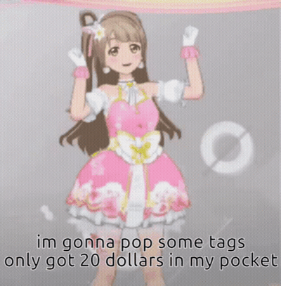 Girl In Pink Dress Saying Im Gonna Pop Some Tags Only Got 20 Dollars In My Pocket GIF