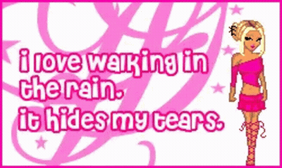 Girl In Pink Dress Says I Love Walking In The Rain It Hides My Tears GIF