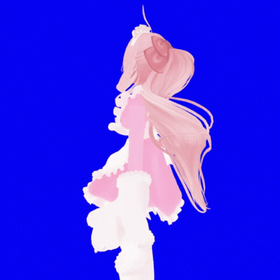 Girl In Pink Dress With Pink Bow GIF