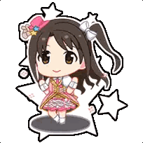 Girl In Pink Dress With Star On Head Sticker