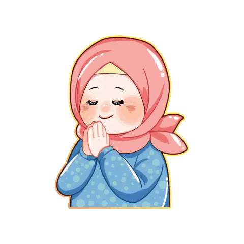 Girl In Pink Hijab And Blue Shirt Sticker
