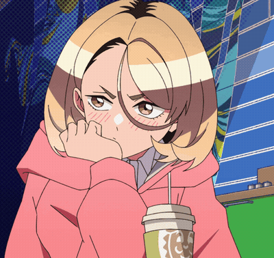 Girl In Pink Hoodie Holding Coffee GIF