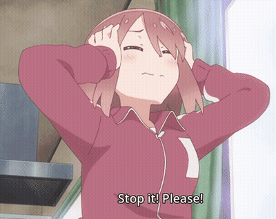 Girl In Pink Jacket Covering Ears Saying Stop It Please GIF