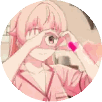 Girl In Pink Jacket Making Heart With Hands Sticker