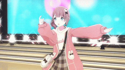 Girl In Pink Jacket Saying Peach GIF