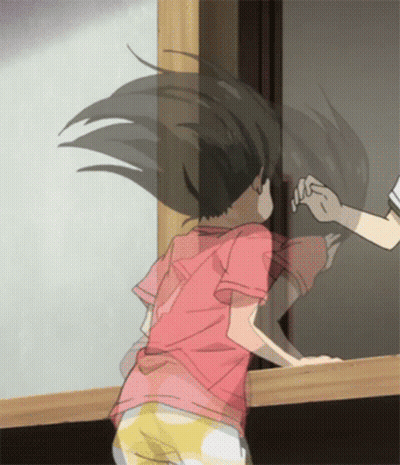 Girl In Pink Shirt Standing By Window GIF