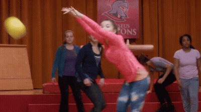 Girl In Pink Shirt Throwing Ball GIF