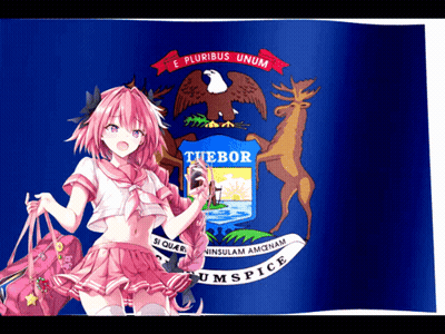 Girl In Pink Skirt Standing In Front Of Blue Flag Saying Thebor GIF