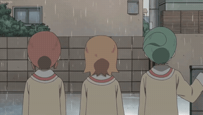 Girl In Pink Skirt Standing In Rain GIF