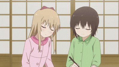 Girl In Pink Sleeping Next To Girl In Green GIF