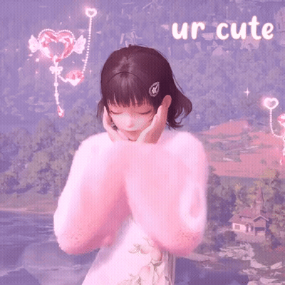 Girl In Pink Sweater With Ur Cute GIF