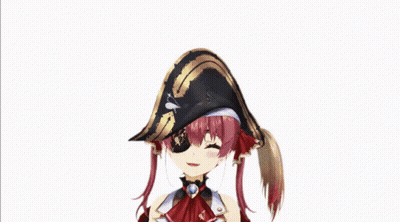 Girl In Pirate Hat Smiling In Front Of Anime Collage GIF