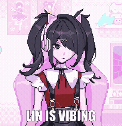 Girl In Pixel Art Vibing GIF