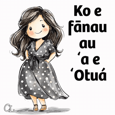 Girl In Polka Dot Dress Saying Koe Fanau Au Ae Otua GIF