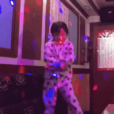 Girl In Polka Dot Pajamas Dancing GIF