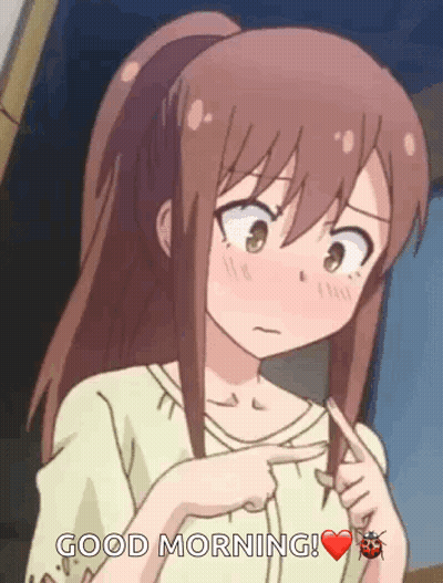Girl In Ponytail Saying Good Morning GIF