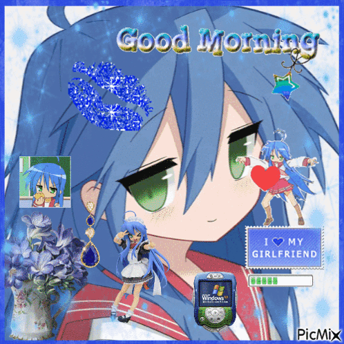 Girl In Ponytail Saying Good Morning GIF