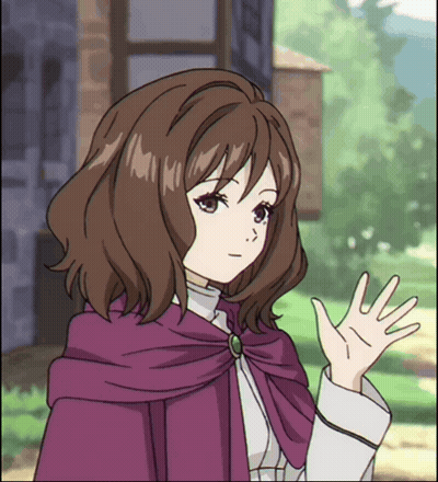 Girl In Purple Cape Waving GIF