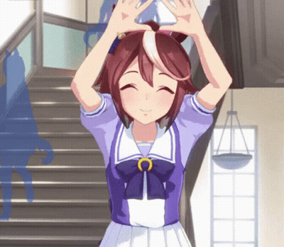 Girl In Purple Dress On Stairs GIF