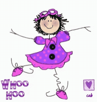 Girl In Purple Dress Saying Whoo Hoo GIF