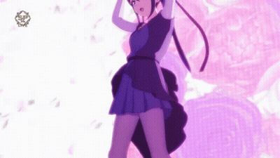 Girl In Purple Dress SP Pink Background GIF