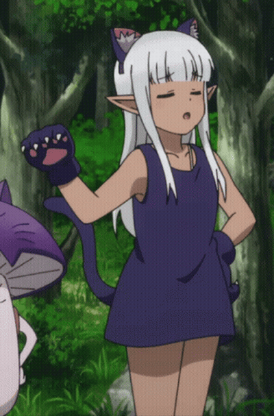 Girl In Purple Dress With Cat Ears GIF