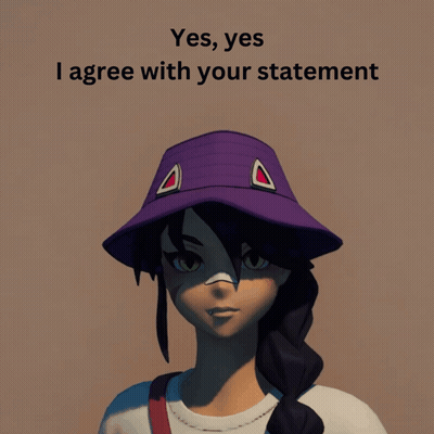 Girl In Purple Hat Saying Yes I Agree GIF