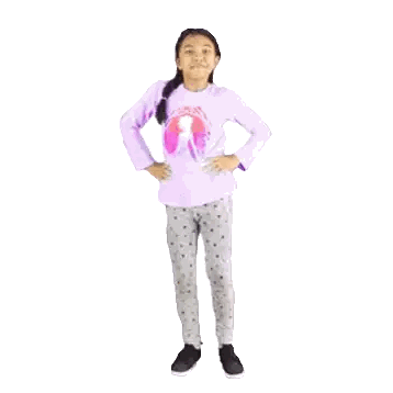 Girl In Purple Shirt And Polka Dots Sticker