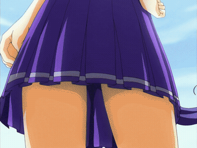 Girl In Purple Skirt Standing In Sky GIF