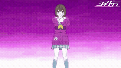 Girl In Purple Sweater With Chinese Writing GIF