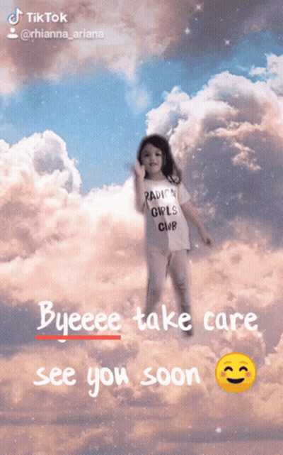 Girl In Radical Girls Club Shirt In Clouds GIF